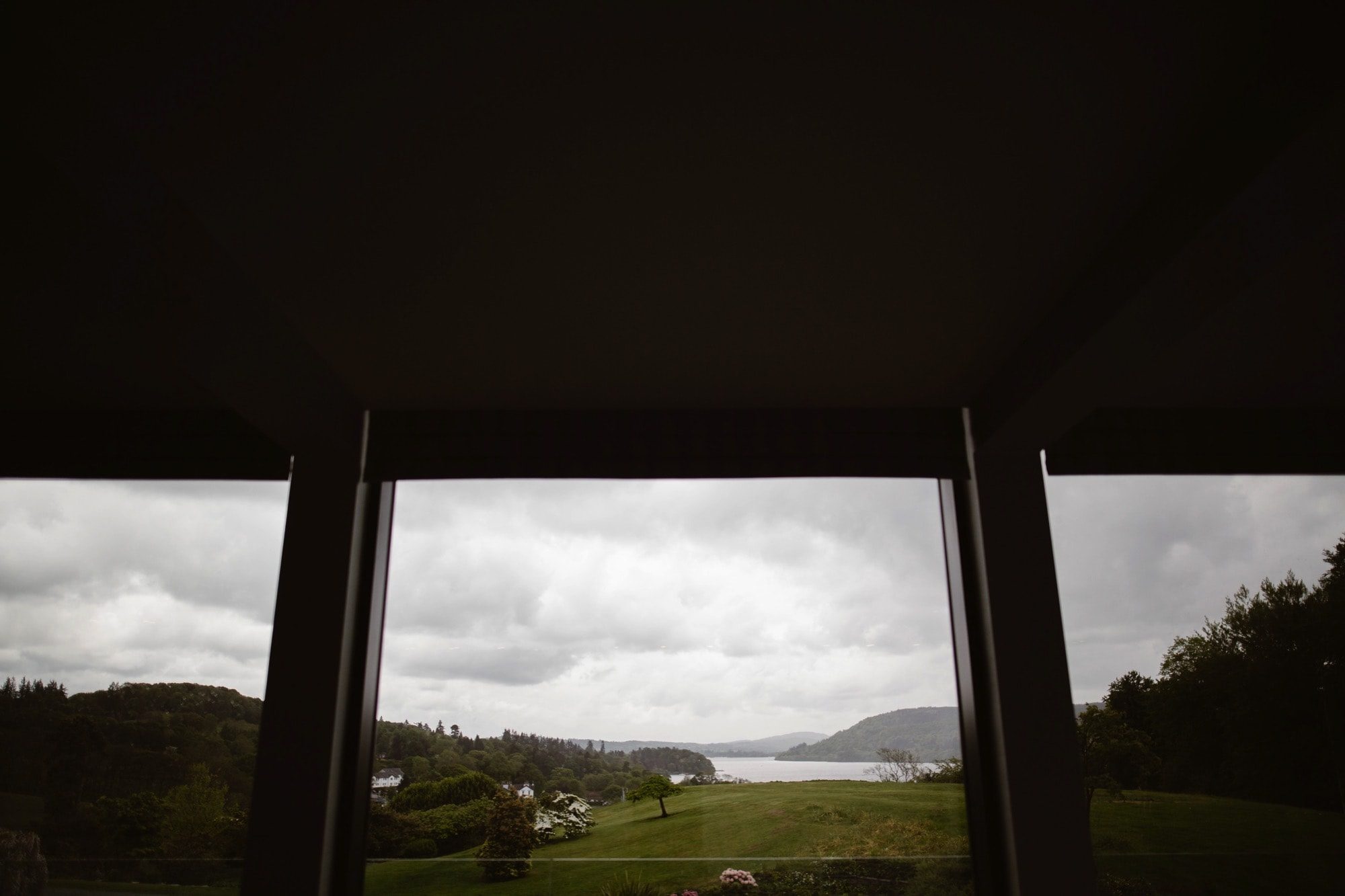 View from the interior of The Samling Hotel overlooking Lake Winderemere