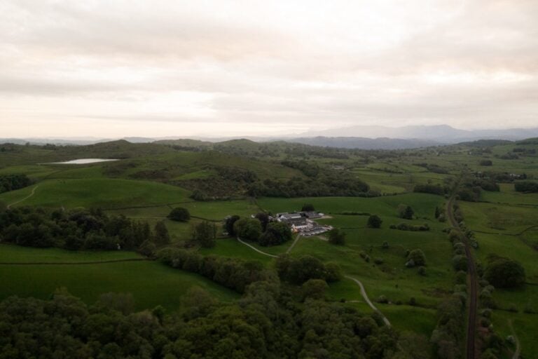 Ariel Shot of Fairbank Wedding Barn