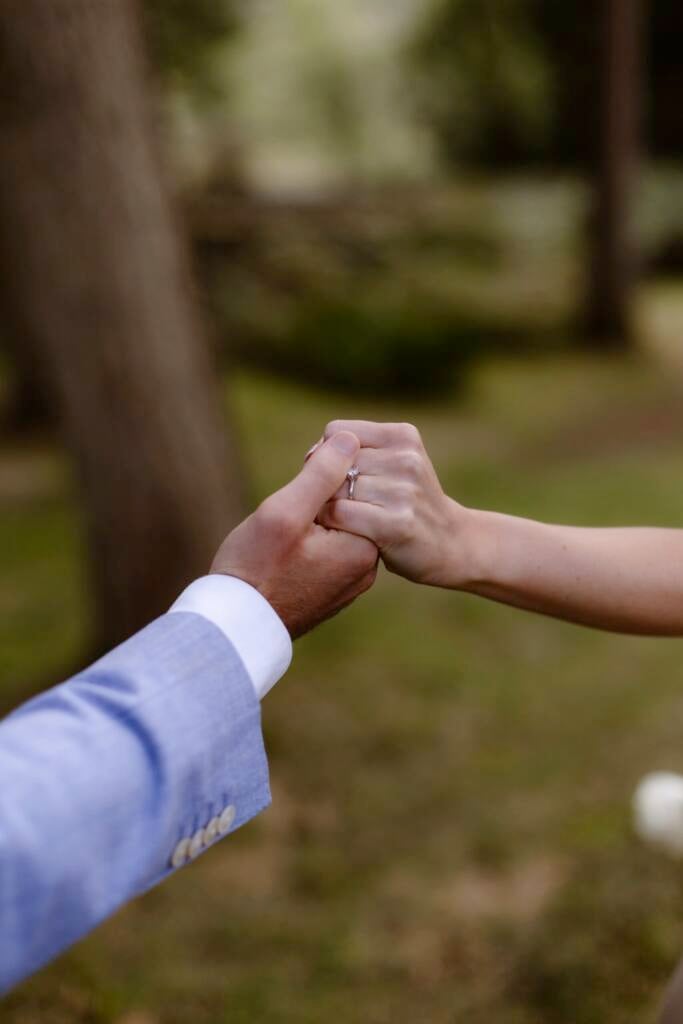 Couple's hands during their elopement