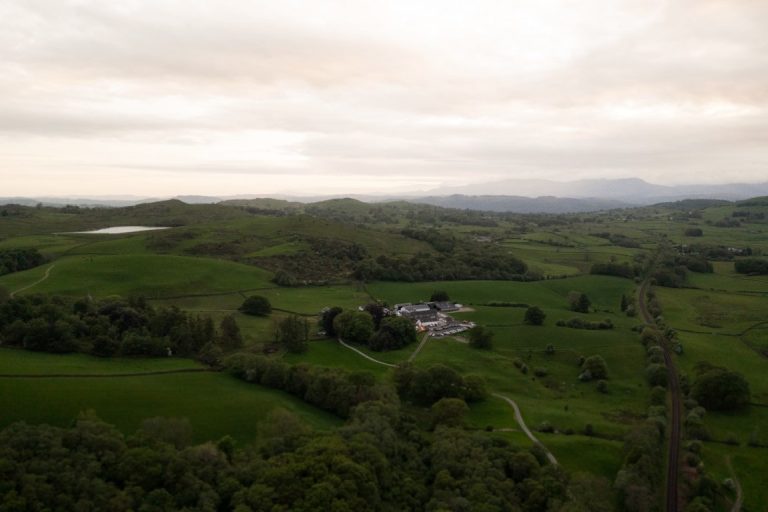 Ariel Shot of Fairbank Wedding Barn